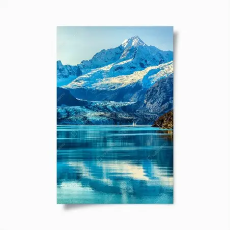 Poster majestic alpine glacier reflection • Wallissimo®