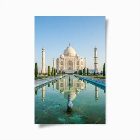 Poster Taj Mahal reflection in morning light • Wallissimo®