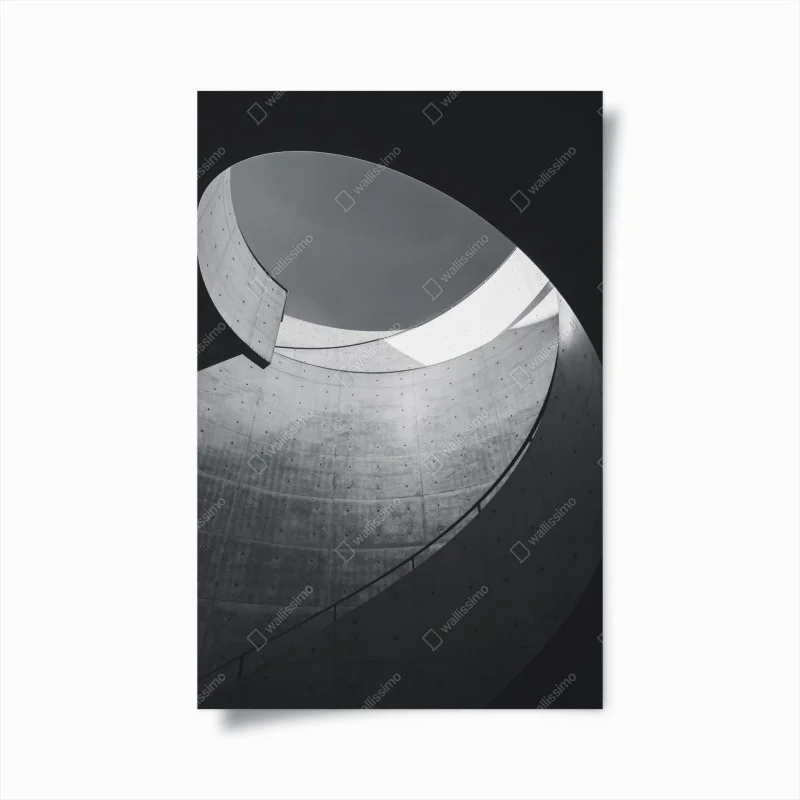 Poster curved concrete spiral staircase