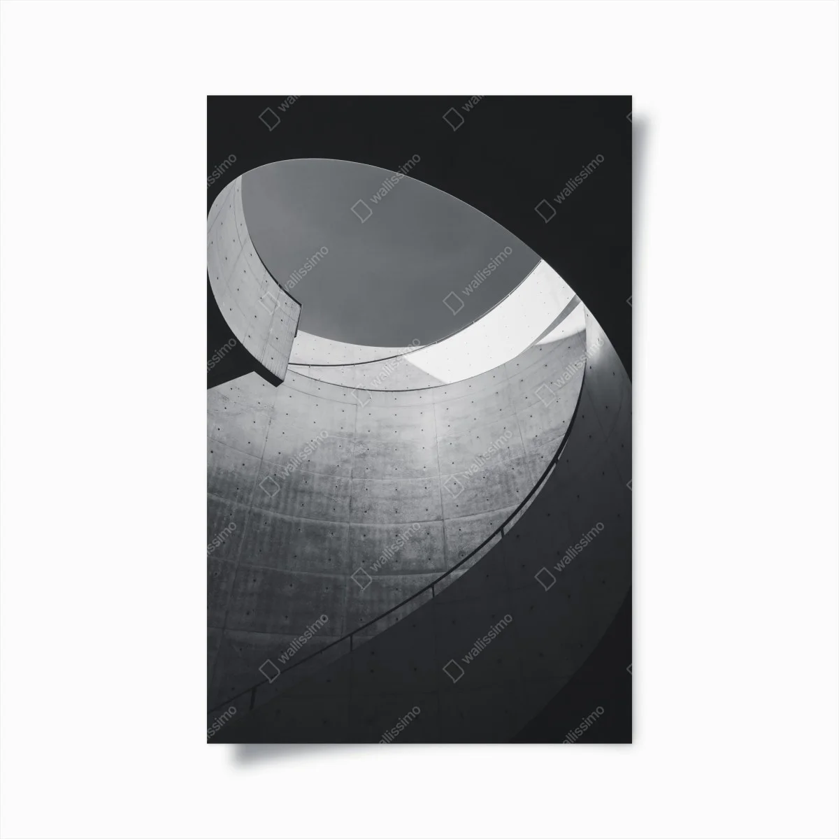 Poster curved concrete spiral staircase • Wallissimo® Poster curved concrete spiral staircase • Wallissimo®