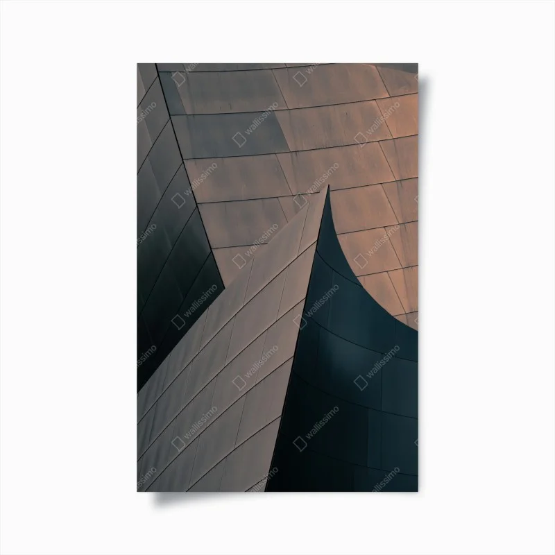 Poster geometric architectural forms in metal