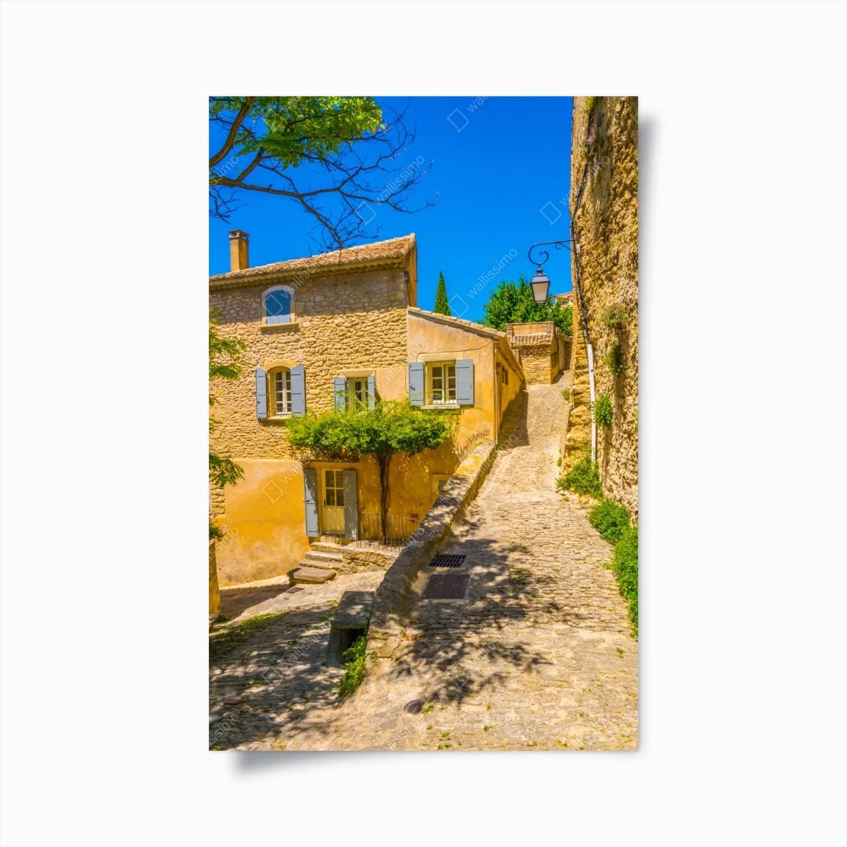 Poster sunlit stone village street • Wallissimo® Poster sunlit stone village street • Wallissimo®