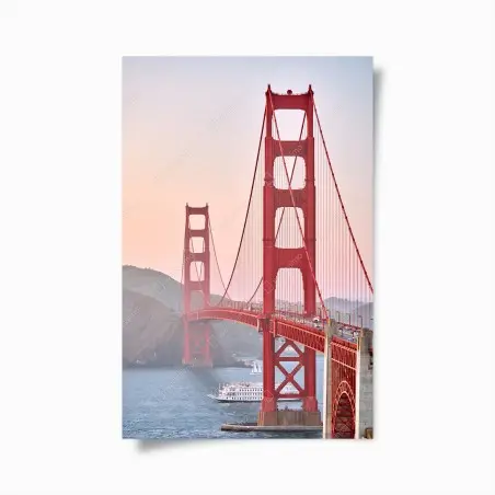 Poster Golden Gate Bridge at sunset • Wallissimo®