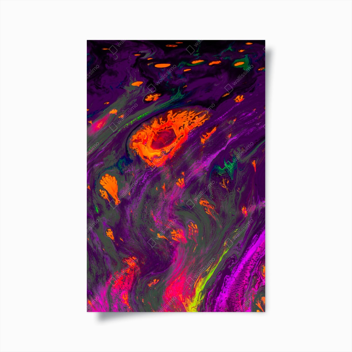 Poster Ottoman marbling abstract pattern in purple and orange • Wallissimo® Poster Ottoman marbling abstract pattern in purple and orange • Wallissimo®