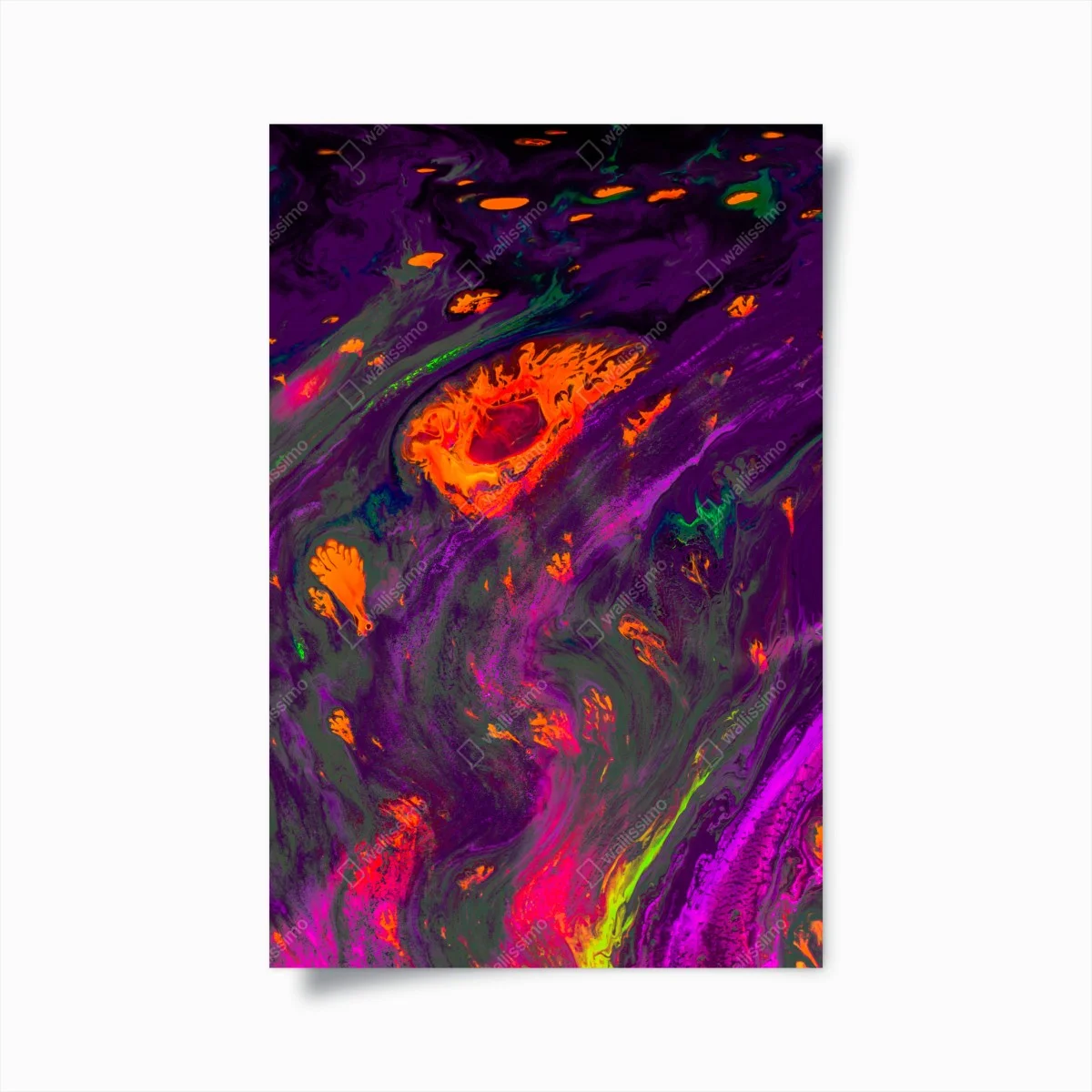 Poster Ottoman marbling abstract pattern in purple and orange • Wallissimo® Poster Ottoman marbling abstract pattern in purple and orange • Wallissimo®