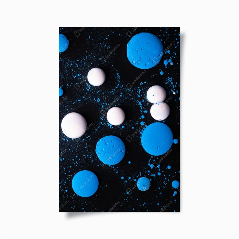 Poster blue marble liquid pattern