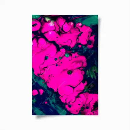 Poster neon pink fluid abstract • Wallissimo®