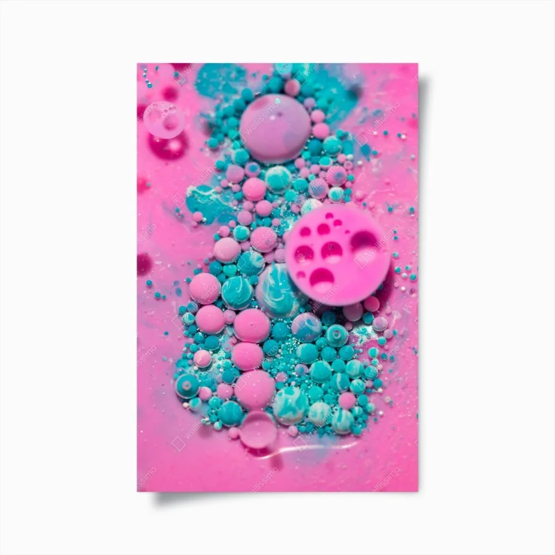 Poster pink and turquoise marble abstract