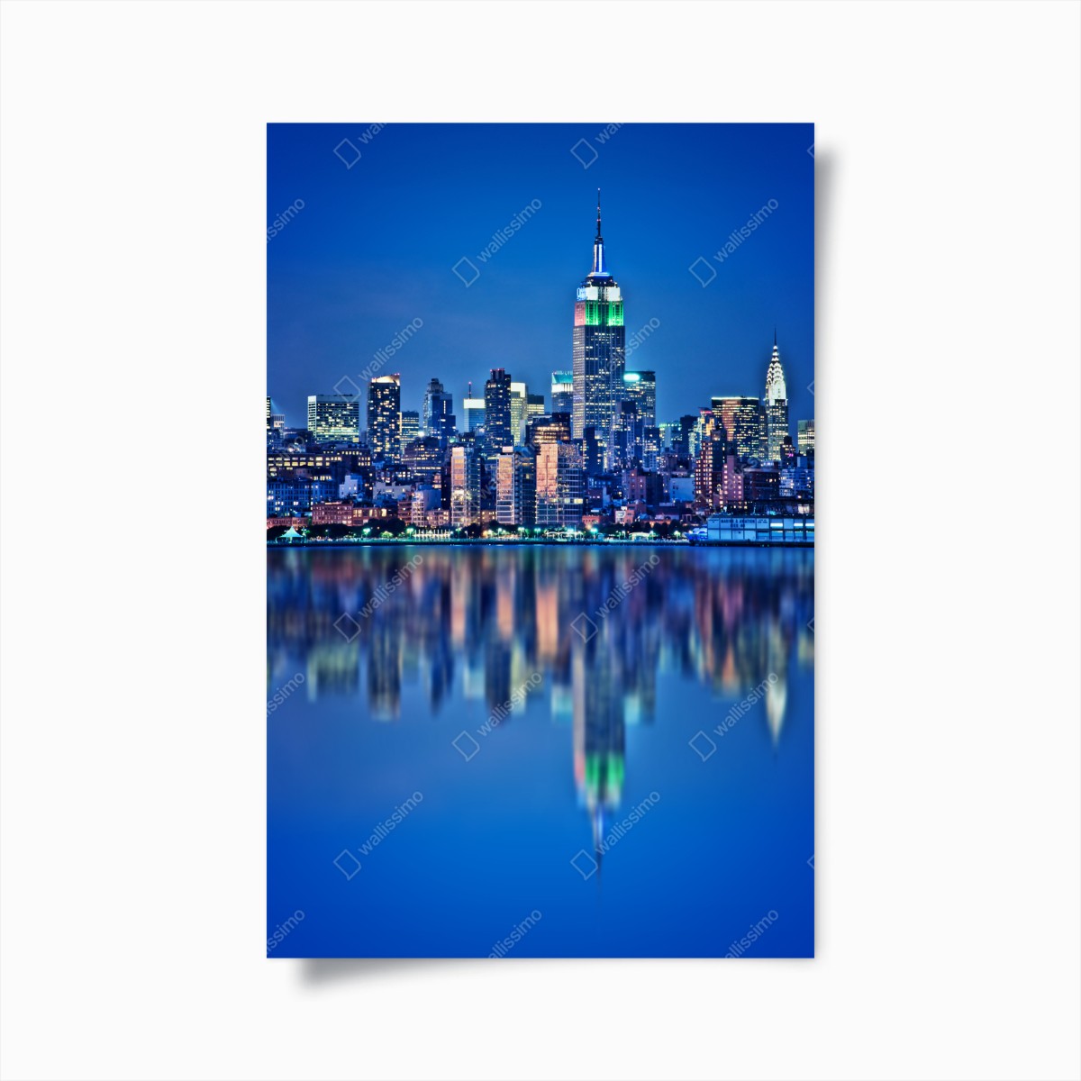 Poster New York skyline reflections at night • Wallissimo® Poster New York skyline reflections at night • Wallissimo®