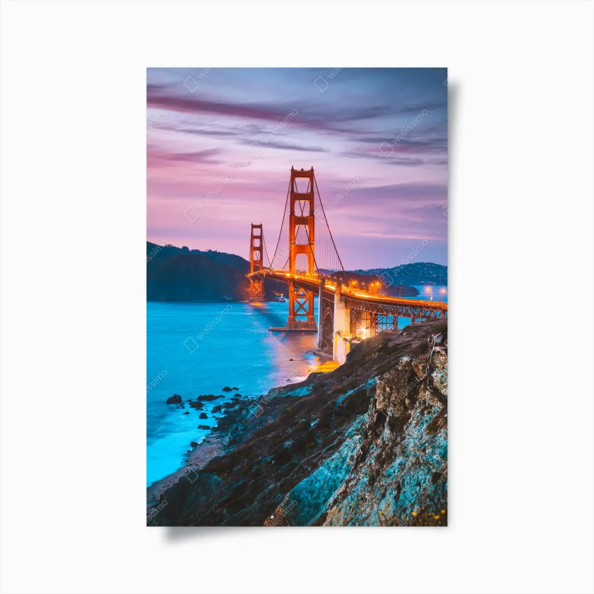 Poster Golden Gate Bridge at twilight, San Francisco • Wallissimo® Poster Golden Gate Bridge at twilight, San Francisco • Wallissimo®