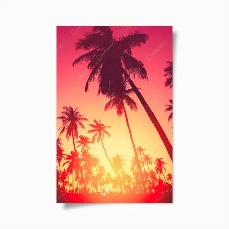 Poster tropical sunset palms • Wallissimo®
