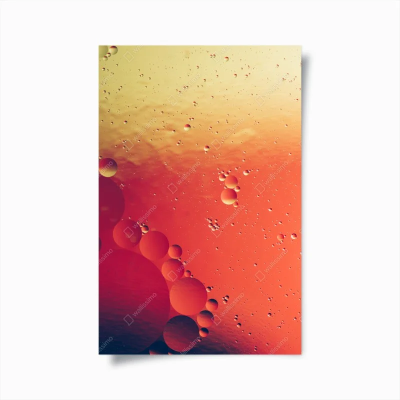 Poster warm orange bubble abstract art