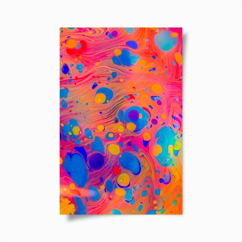 Poster ottoman ebru marbling abstract waves