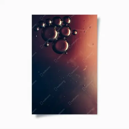 Poster floating oil bubbles on deep gradient • Wallissimo®