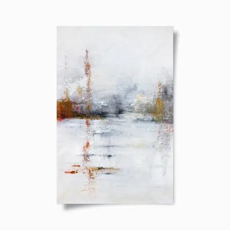 Poster serene abstract landscape in soft neutrals • Wallissimo®