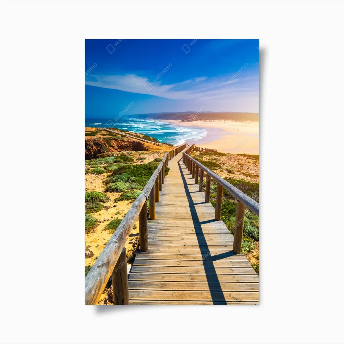 Poster boardwalk to Praia da Bordeira • Wallissimo® Poster boardwalk to Praia da Bordeira • Wallissimo®