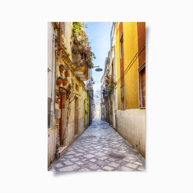 Poster sunlit alley in Brindisi