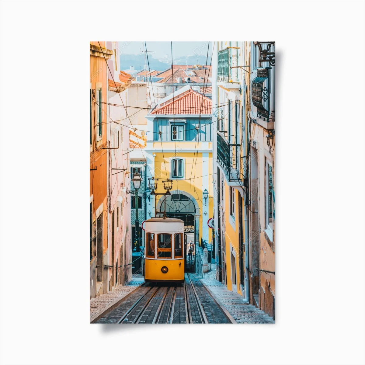 Poster vibrant bica tram in Lisbon • Wallissimo® Poster vibrant bica tram in Lisbon • Wallissimo®