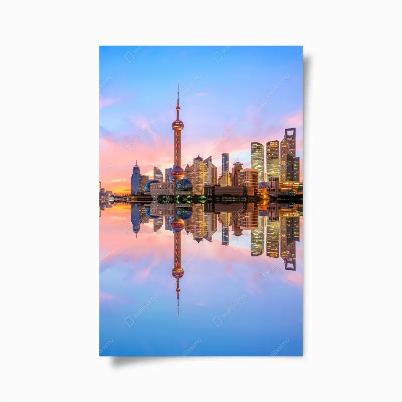Poster Shanghai skyline at sunrise