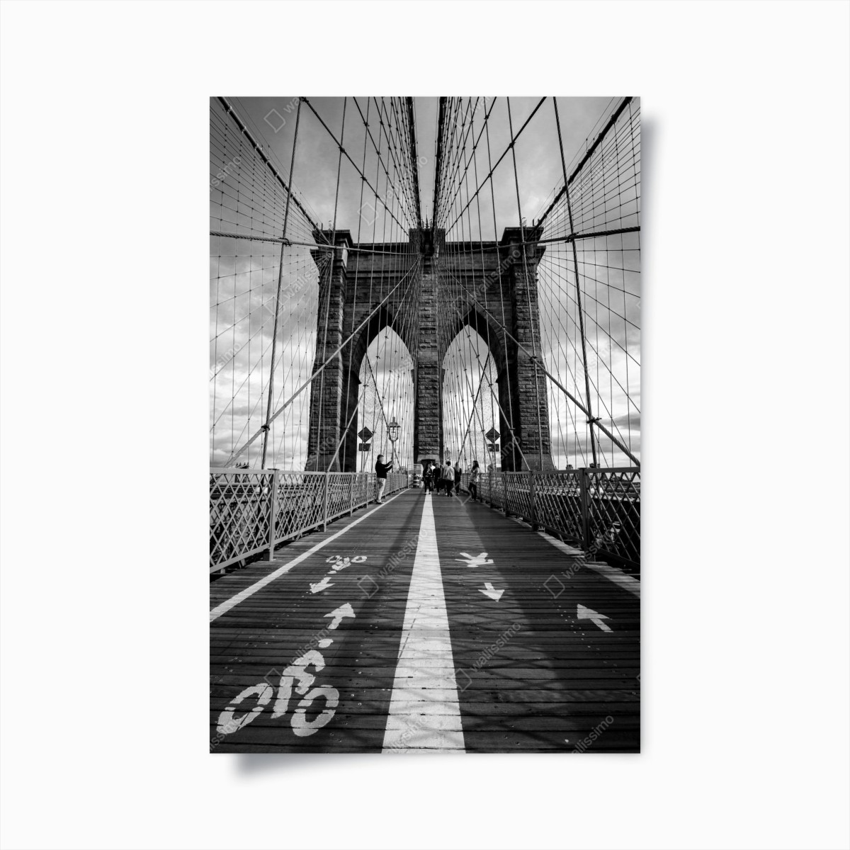 Poster Brooklyn Bridge perspective in monochrome • Wallissimo® Poster Brooklyn Bridge perspective in monochrome • Wallissimo®