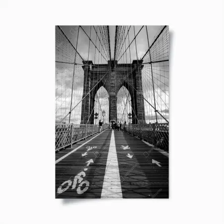Poster Brooklyn Bridge perspective in monochrome • Wallissimo®