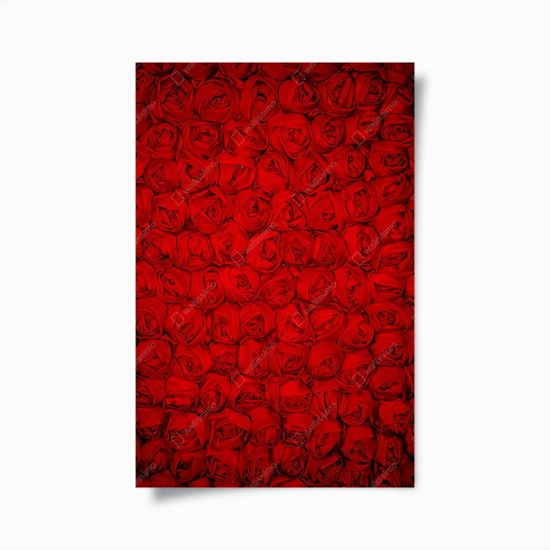 Poster endless bed of red roses