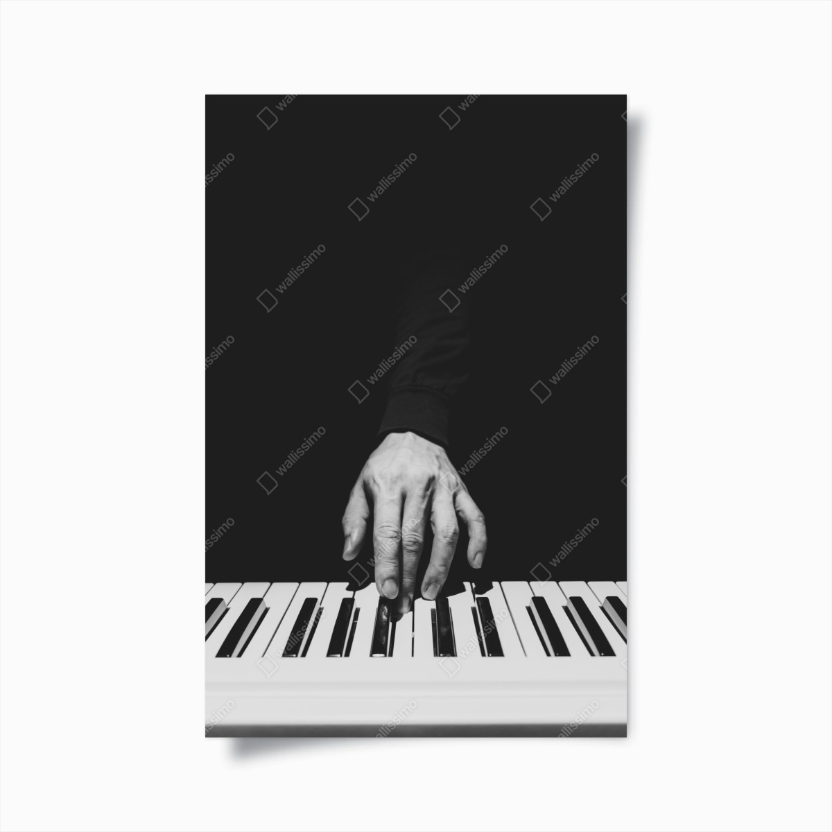 Poster monochrome piano hand close-up • Wallissimo® Poster monochrome piano hand close-up • Wallissimo®
