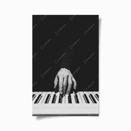 Poster monochrome piano hand close-up • Wallissimo®