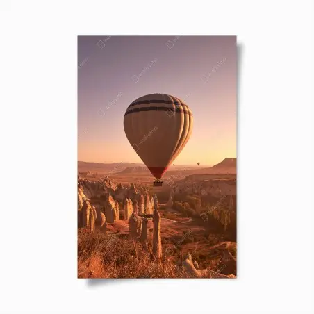 Poster Cappadocia sunrise balloon over rock formations • Wallissimo®