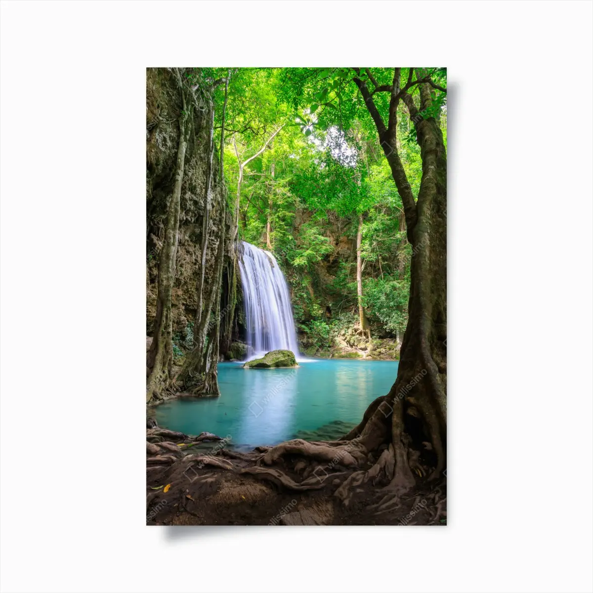 Poster serene waterfall at Erawan National Park • Wallissimo® Poster serene waterfall at Erawan National Park • Wallissimo®