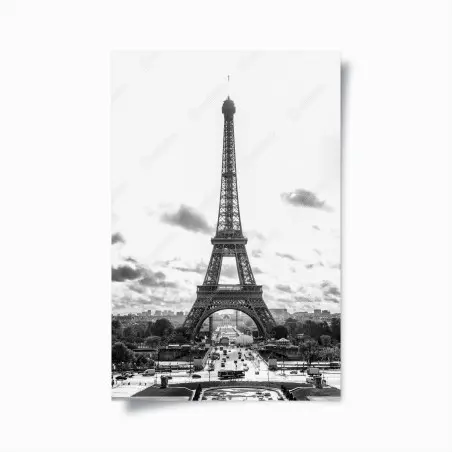 Poster Paris Eiffel Tower in monochrome • Wallissimo®