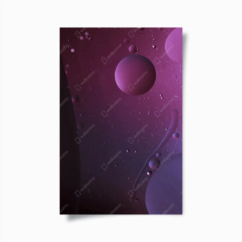 Poster purple cosmic spheres abstract art