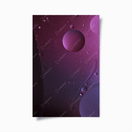 Poster purple cosmic spheres abstract art • Wallissimo®