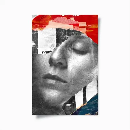 Poster torn portrait collage • Wallissimo®