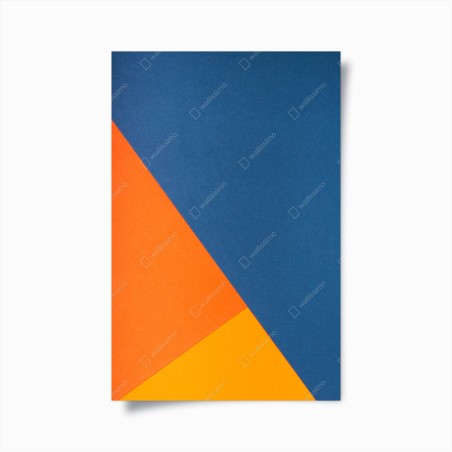 Poster bold geometric composition in blue and orange • Wallissimo®
