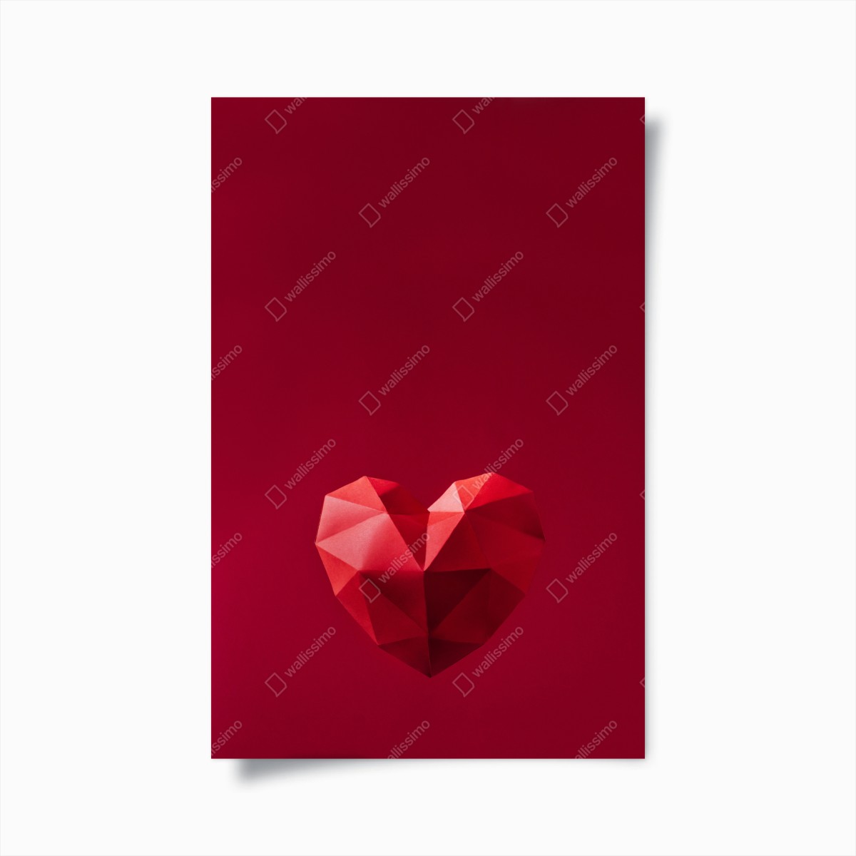 Poster geometric red paper heart • Wallissimo® Poster geometric red paper heart • Wallissimo®
