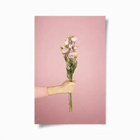 Poster delicate pink lisianthus bouquet • Wallissimo®