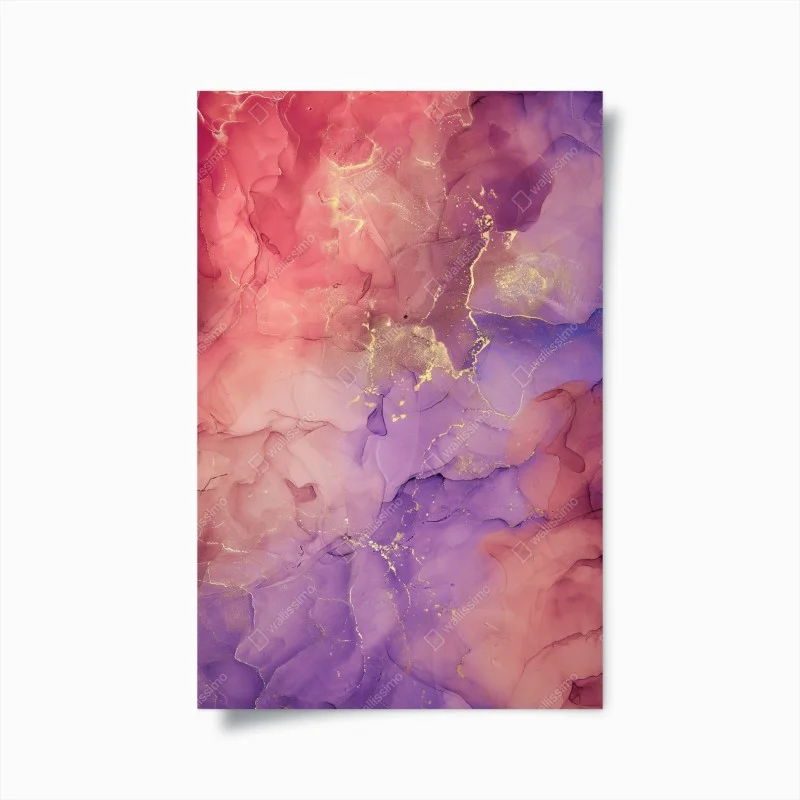 Poster ethereal pink and purple marble art