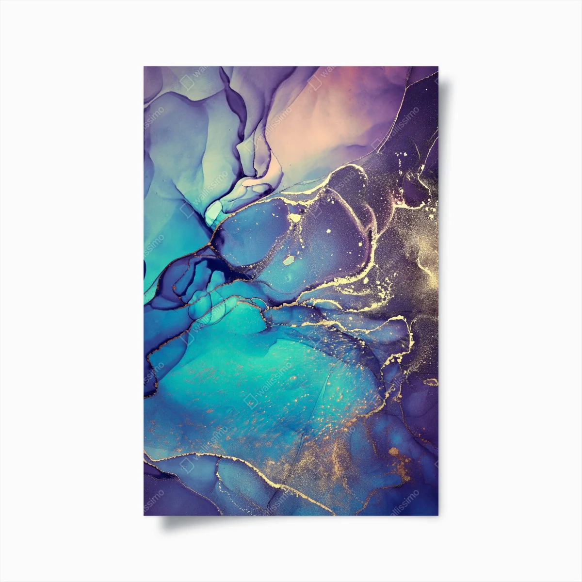 Poster turquoise and gold fluid marble ⁕ Wallissimo® Poster turquoise and gold fluid marble ⁕ Wallissimo®