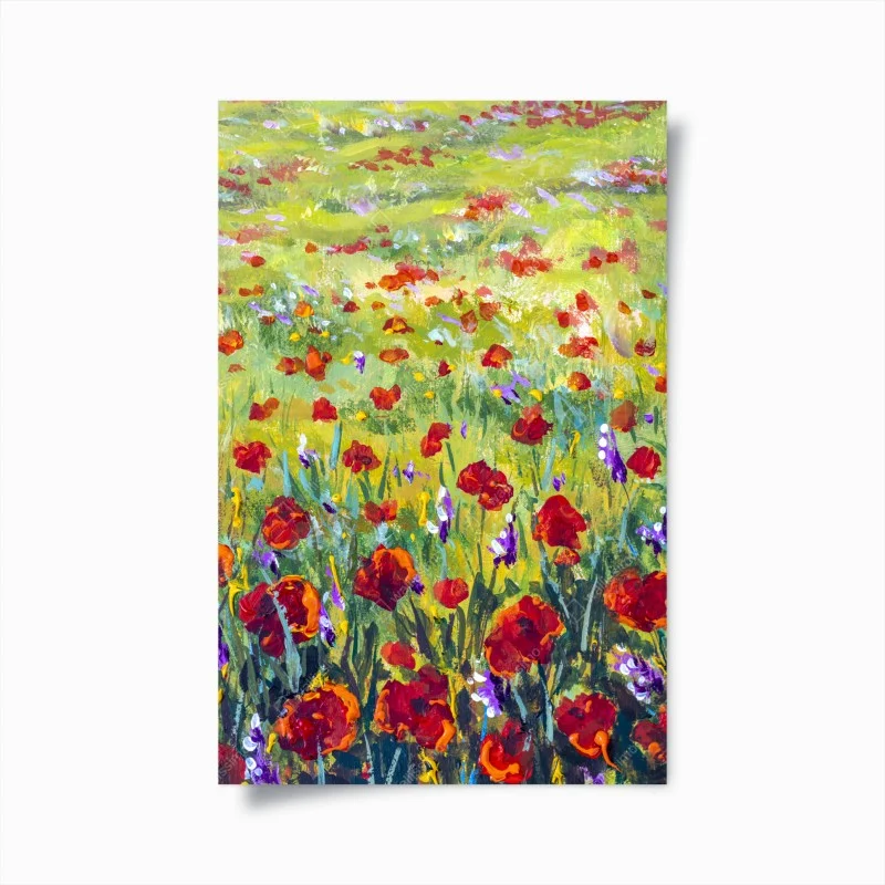 Poster impressionist poppy meadow ⁕ Wallissimo®