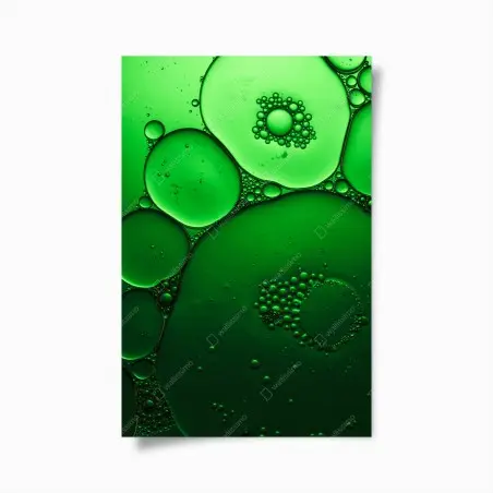 Poster green bubbles abstract composition • Wallissimo®
