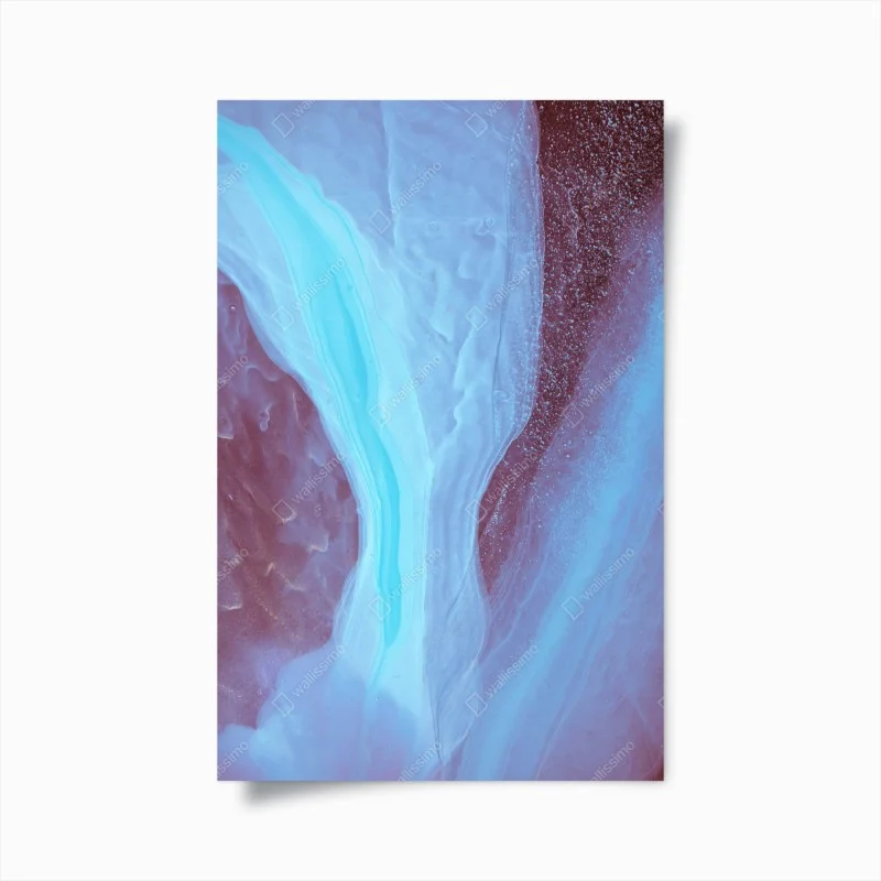 Poster ethereal turquoise and pink marble abstract