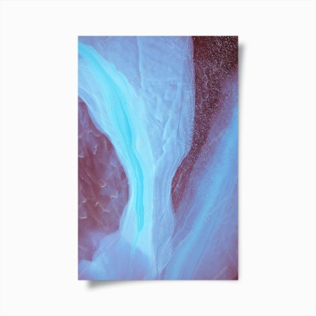 Poster ethereal turquoise and pink marble abstract • Wallissimo®