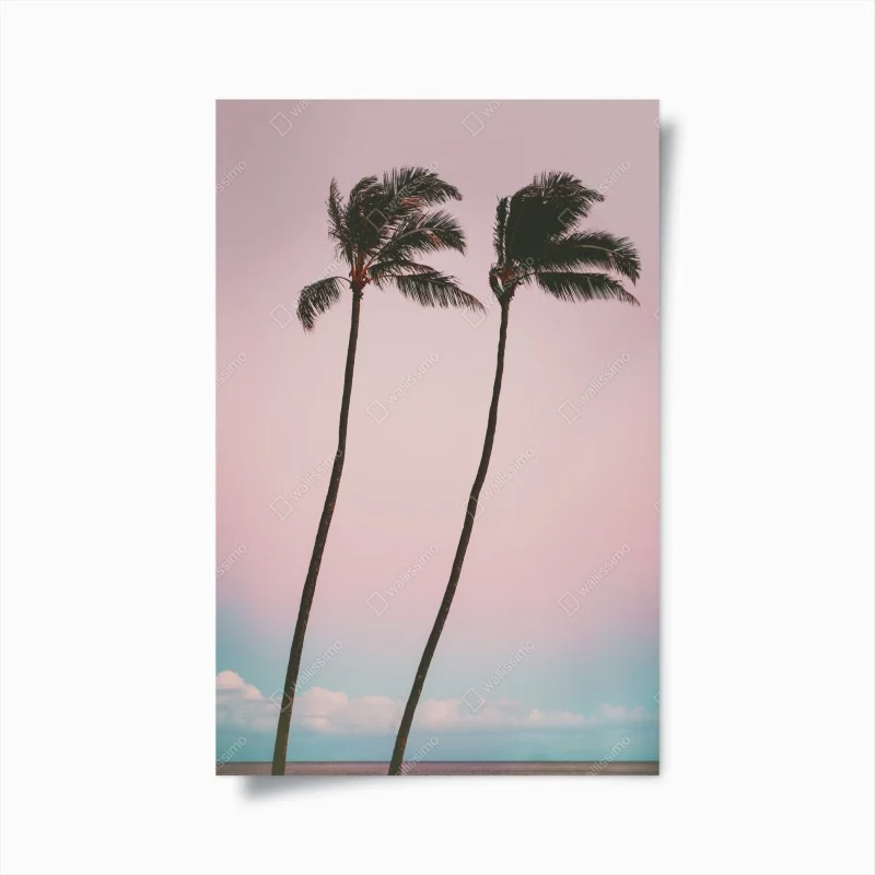 Poster pastel palms at dusk