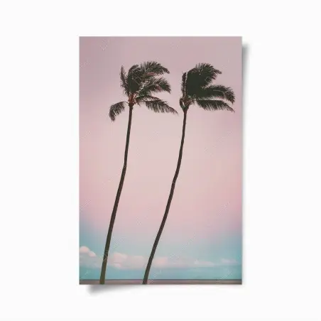 Poster pastel palms at dusk • Wallissimo®