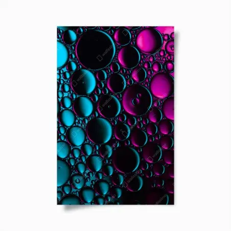 Poster turquoise and magenta bubble pattern • Wallissimo®