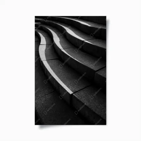Poster curved concrete staircase in shadow • Wallissimo®