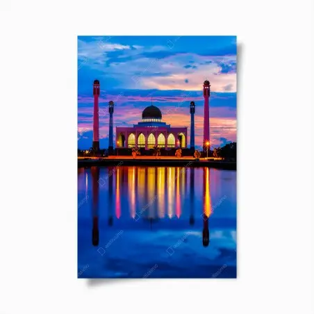 Poster sunset at Central Mosque, Songkhla • Wallissimo®