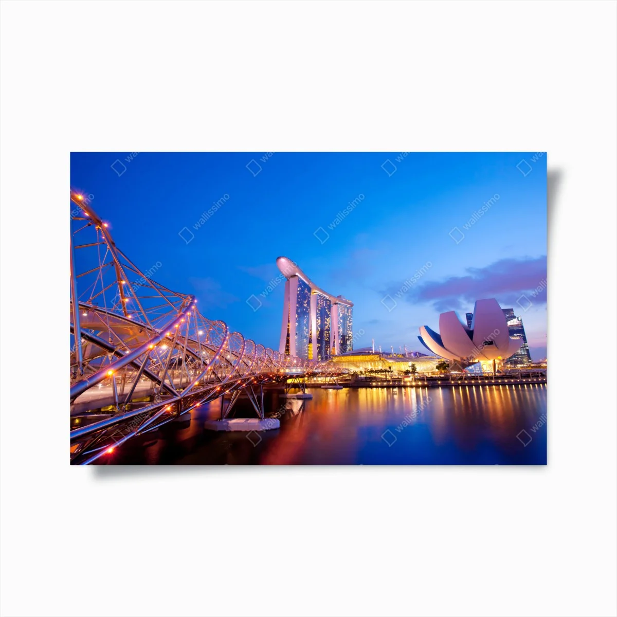 Poster Marina Bay cityscape at dusk • Wallissimo® Poster Marina Bay cityscape at dusk • Wallissimo®