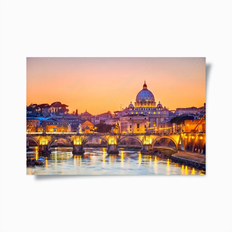 Poster sunset over St. Peter's and the Tiber